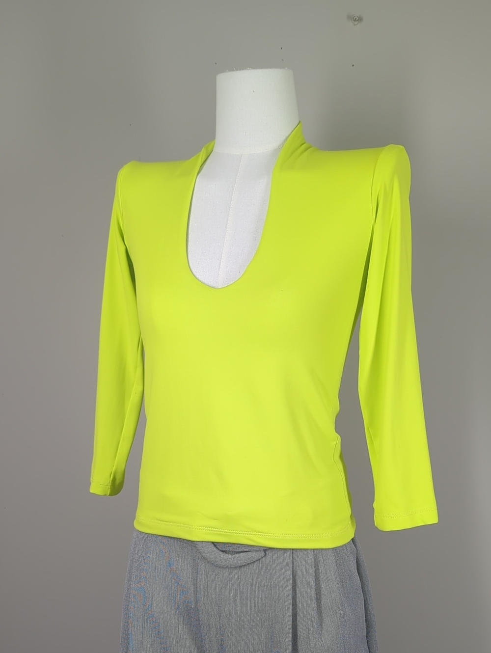 Farm Rio Neon Lime Cutout Long-Sleeve Women's Top Contour M